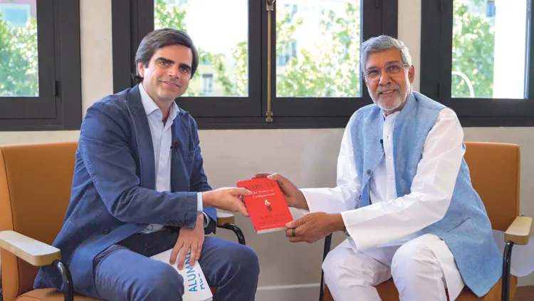 Kailash Satyarthi opens the fourth edition of JLF Valladolid Spain at IE University with a plea against indifference to human suffering