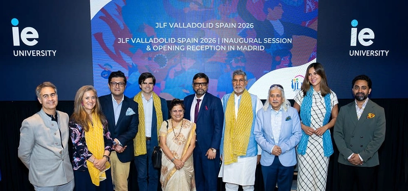 Nobel Peace Prize laureate Kailash Satyarthi opens the 4th Edition of JLF Valladolid Spain at IE University